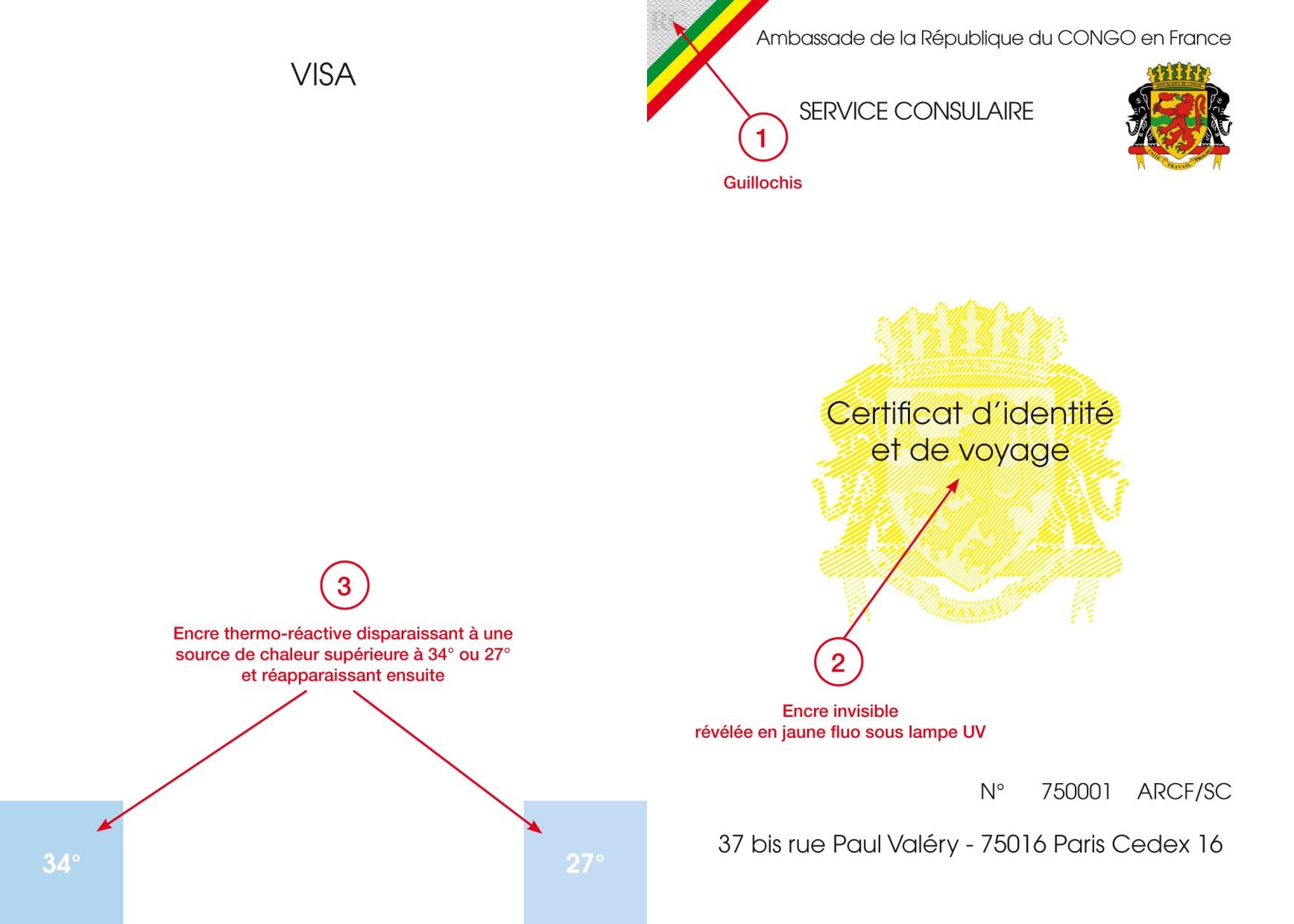 VISA Recto Service Consulaire Congo